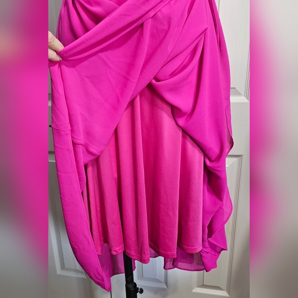 Jessica Howard Pink Sleeveless Tie-Waist Wrap Barbiecore Party Dress Sz 6P - Picture 5 of 7
